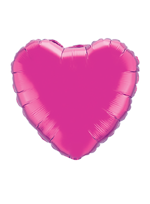 Szív fólia lufi (46cm) - sötét rózsaszín színű, héliummal töltve, feliratozható