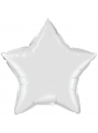 Csillag fólia lufi (46 cm) - fehér